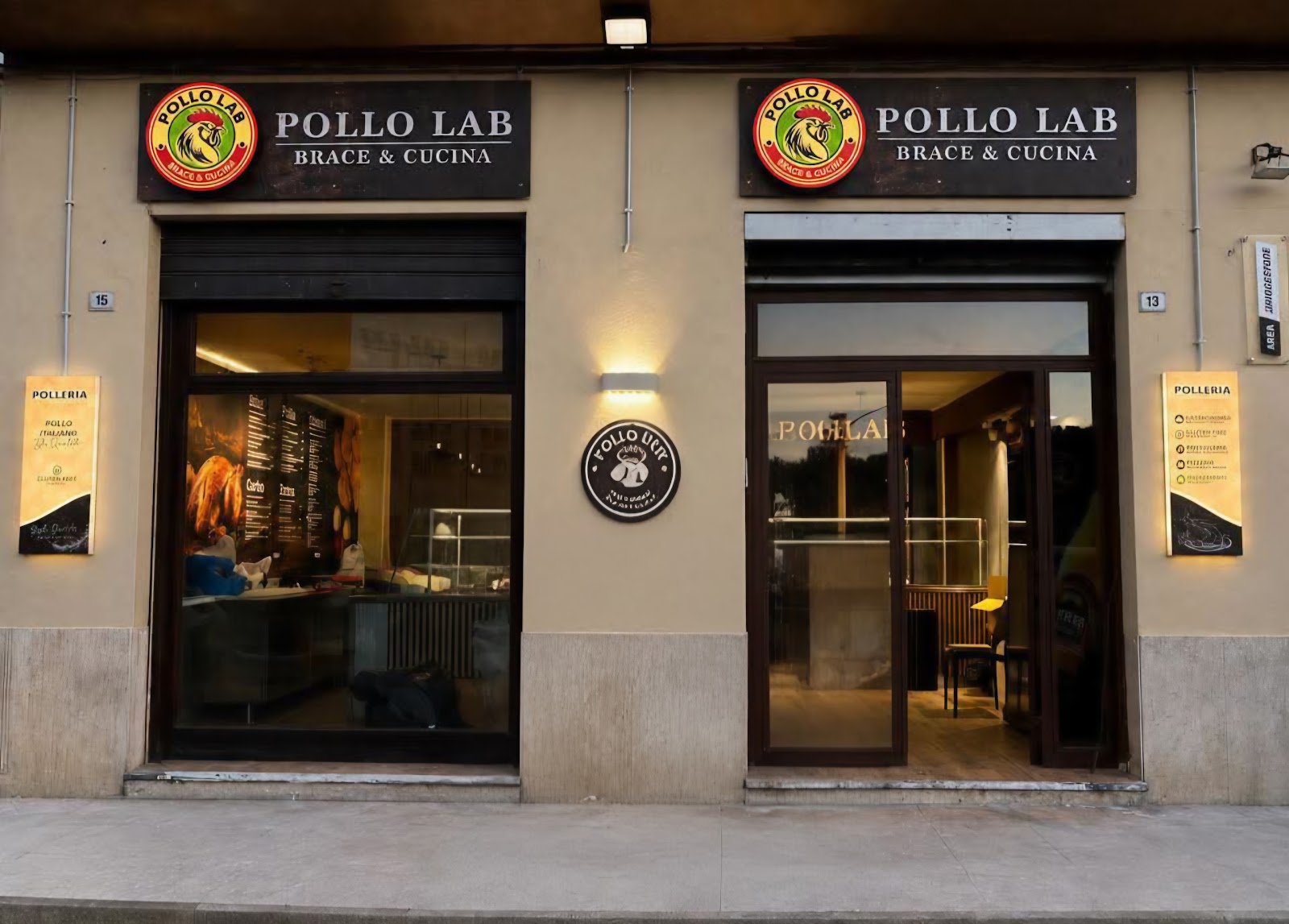 La facciata di Pollo Lab in Via Umberto Solarino, Palermo